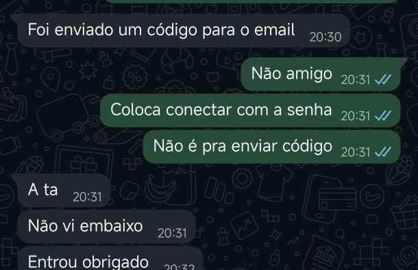 Cliente confirmando acesso